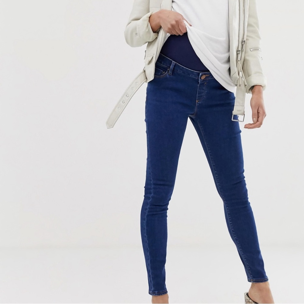 ASOS DESIGN Maternity high rise ridley 'skinny' jeans